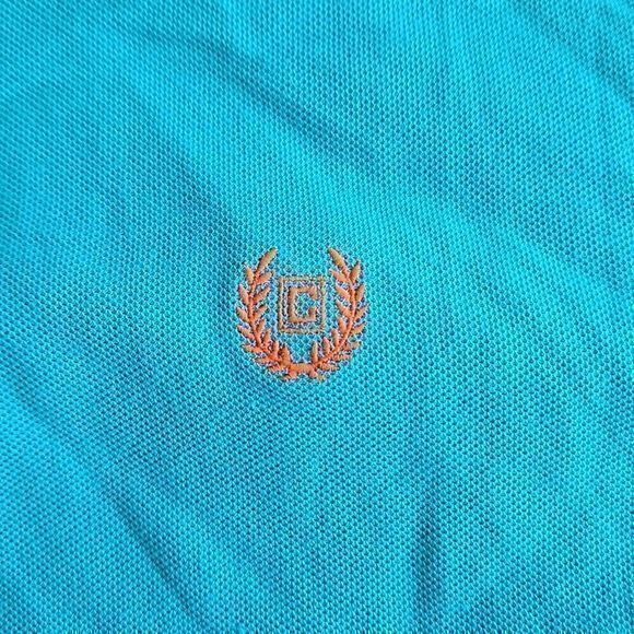 Chaps Bluebird Turquoise Short Sleeve100% Cotton Polo Shirt Sz L - Picture 5 of 10